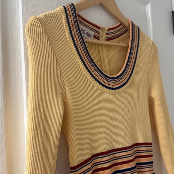 VINTAGE Adrien’n Emilie Yellow Maxi Dress 60’s-70’s Size Small/Medium - Picture 2 of 6